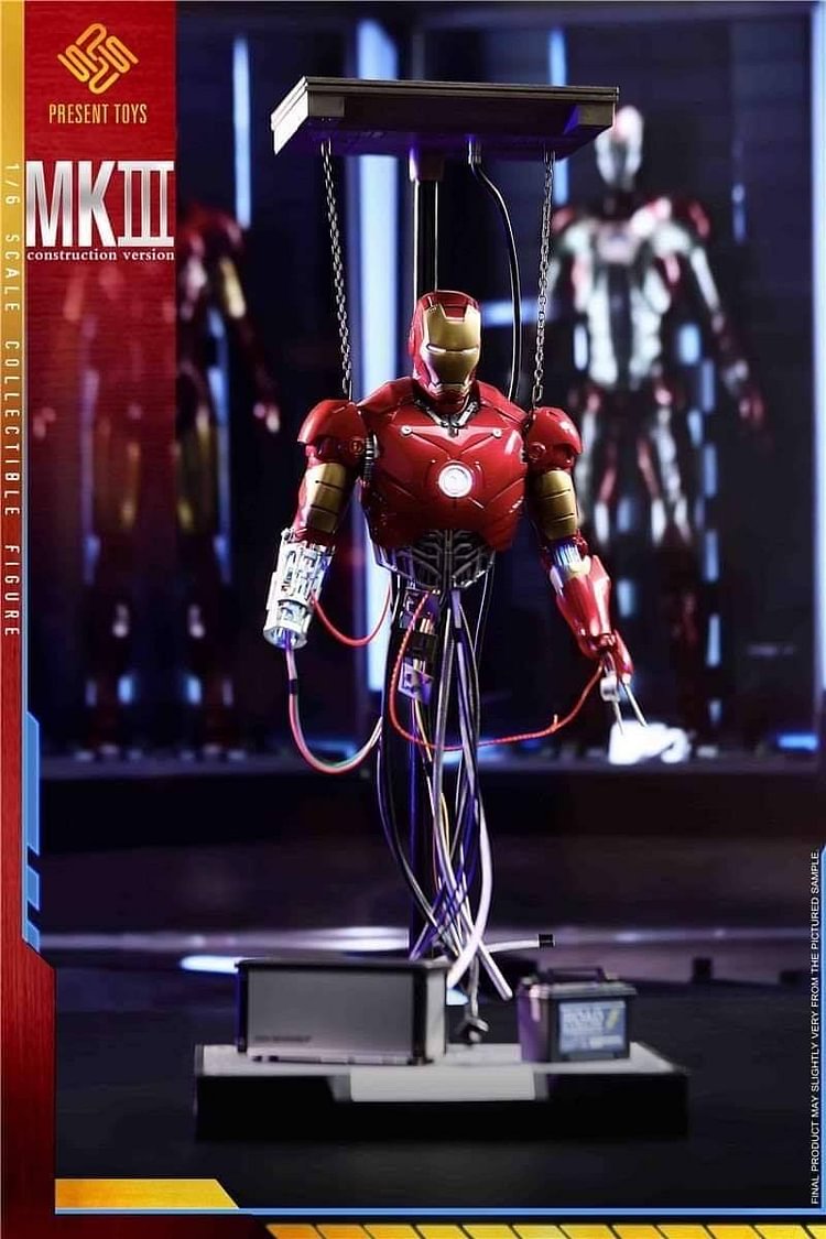 Pre-order Present Toys 1/6 Action Figure Iron Man Mark III Construction Version