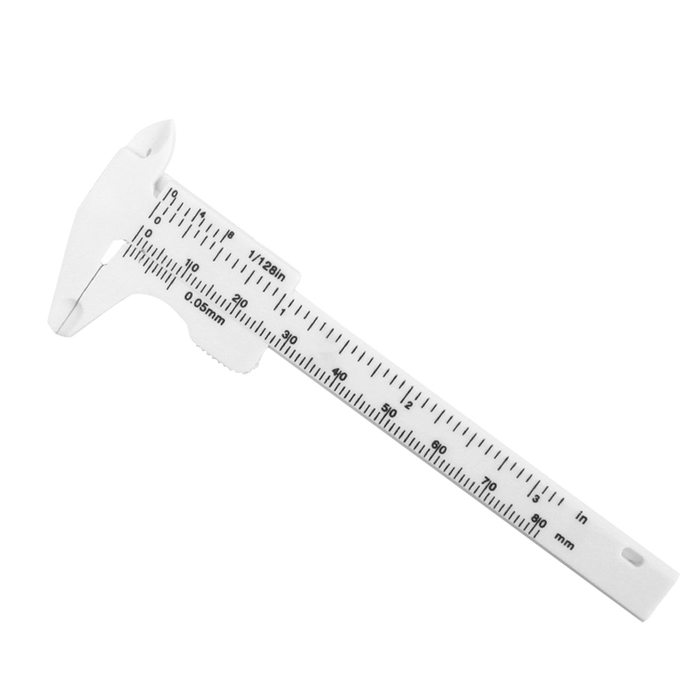 

0-80mm Plastic Sliding Double Scale Vernier Caliper Measuring Tool (Beige), White, 501 Original