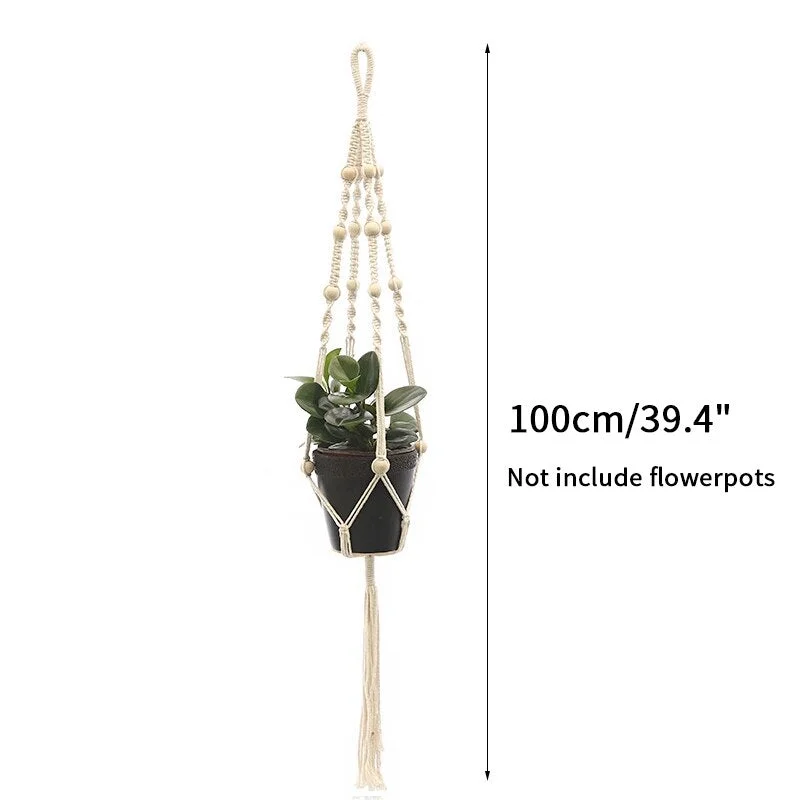 Hanging Plant Basket Macrame Plants Hanger Handmade Flower Pot Nordic Flowerpot Holder for Wall Decor Balcony Countyard Garden