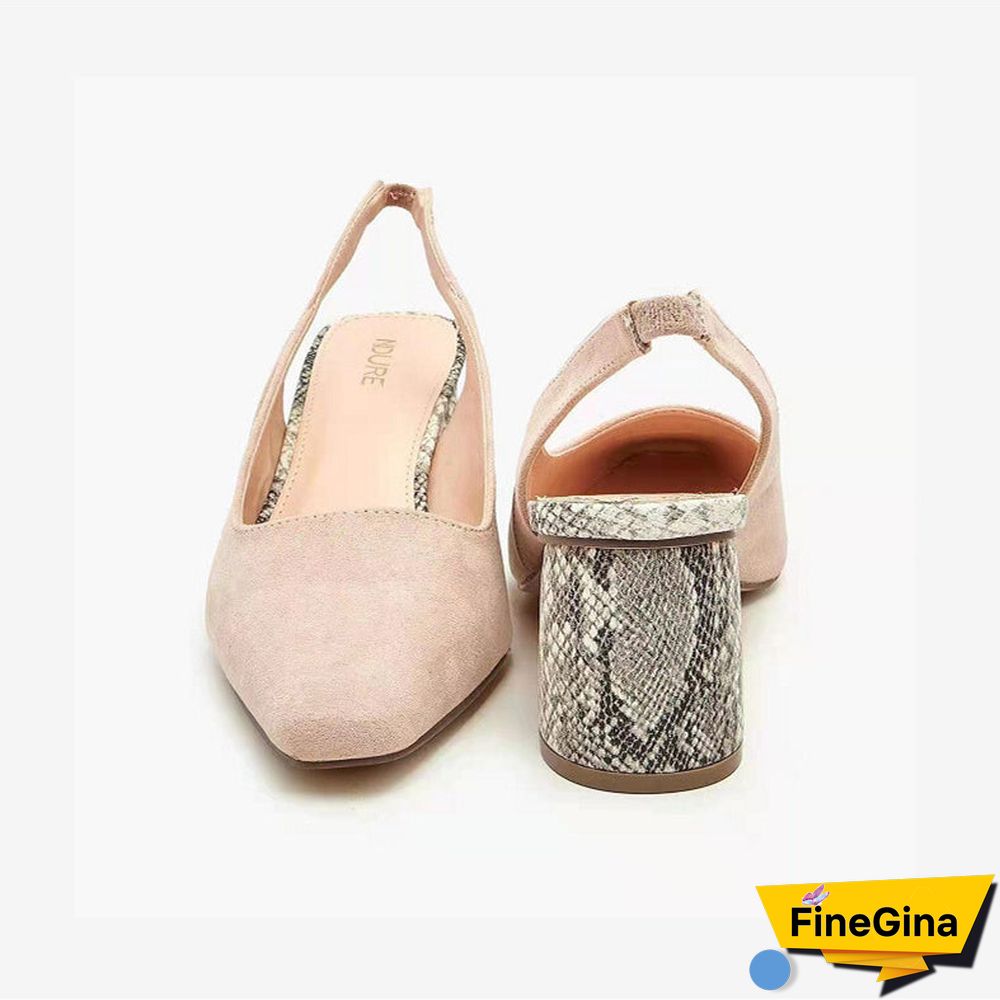 Women's French Square Toe Occident High Heel Slippers