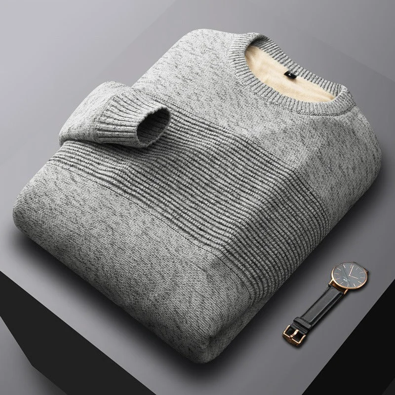 New 100% Cotton Warm Thickened Round Neck Sweater