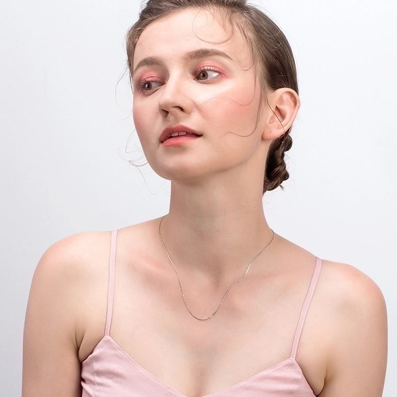 925 Sterling Silver Plated Chain Plating Geometric Necklace