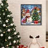 Bonhomme De Neige Arbre De No&euml;l-Ab Perceuse AB Ronde Peinture Diamant-45*45CM