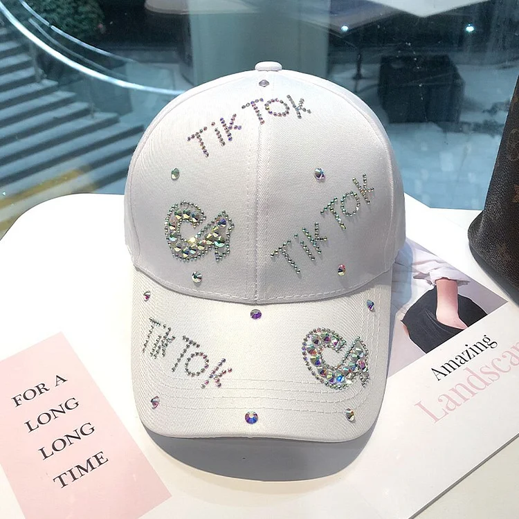 Designer Brand Baseball Cap Female Tide Drill White Duck hat SummerShade Casualwith Drill Sun K֧ܧMail ??