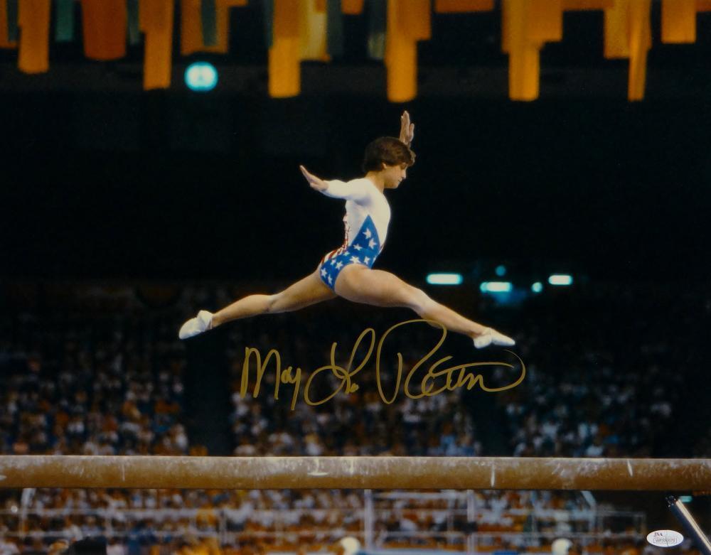 Mary Lou Retton Autographed Team USA 16x20 In Air Photo Poster painting- JSA Witnessed Auth