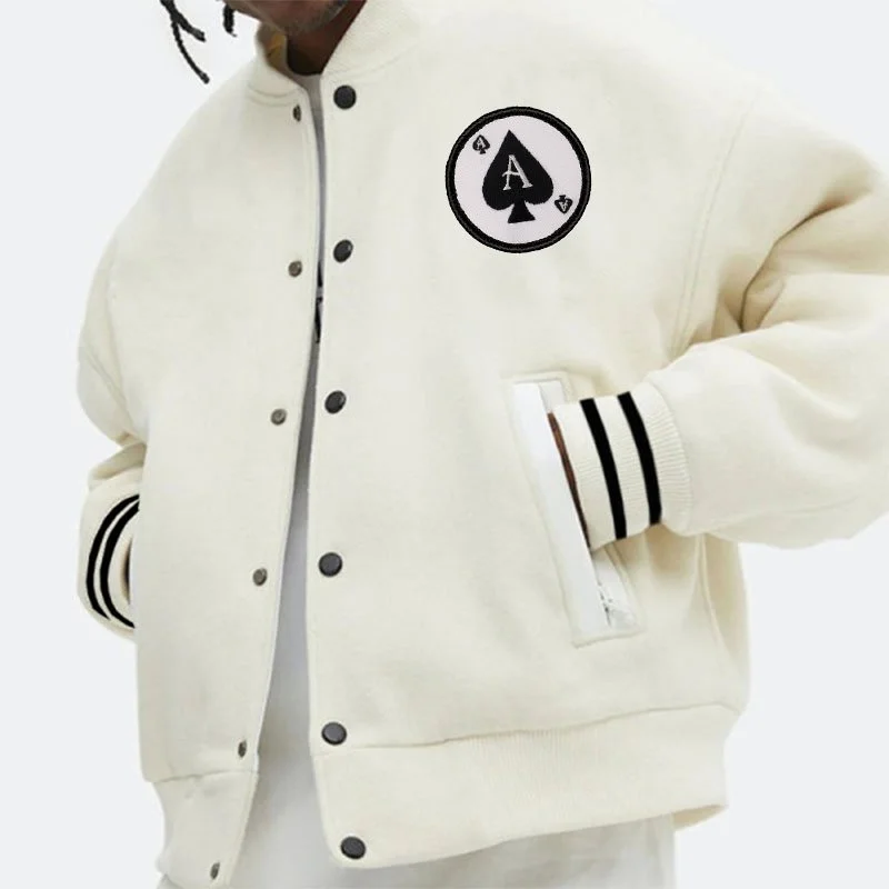 Casual style poker spades baseball jacket