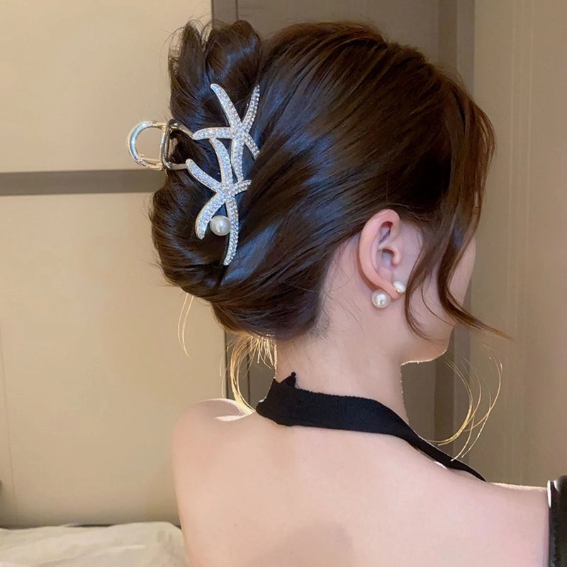 Women’s Minimalist Classic Style Color Block Alloy Inlay Hair Claws