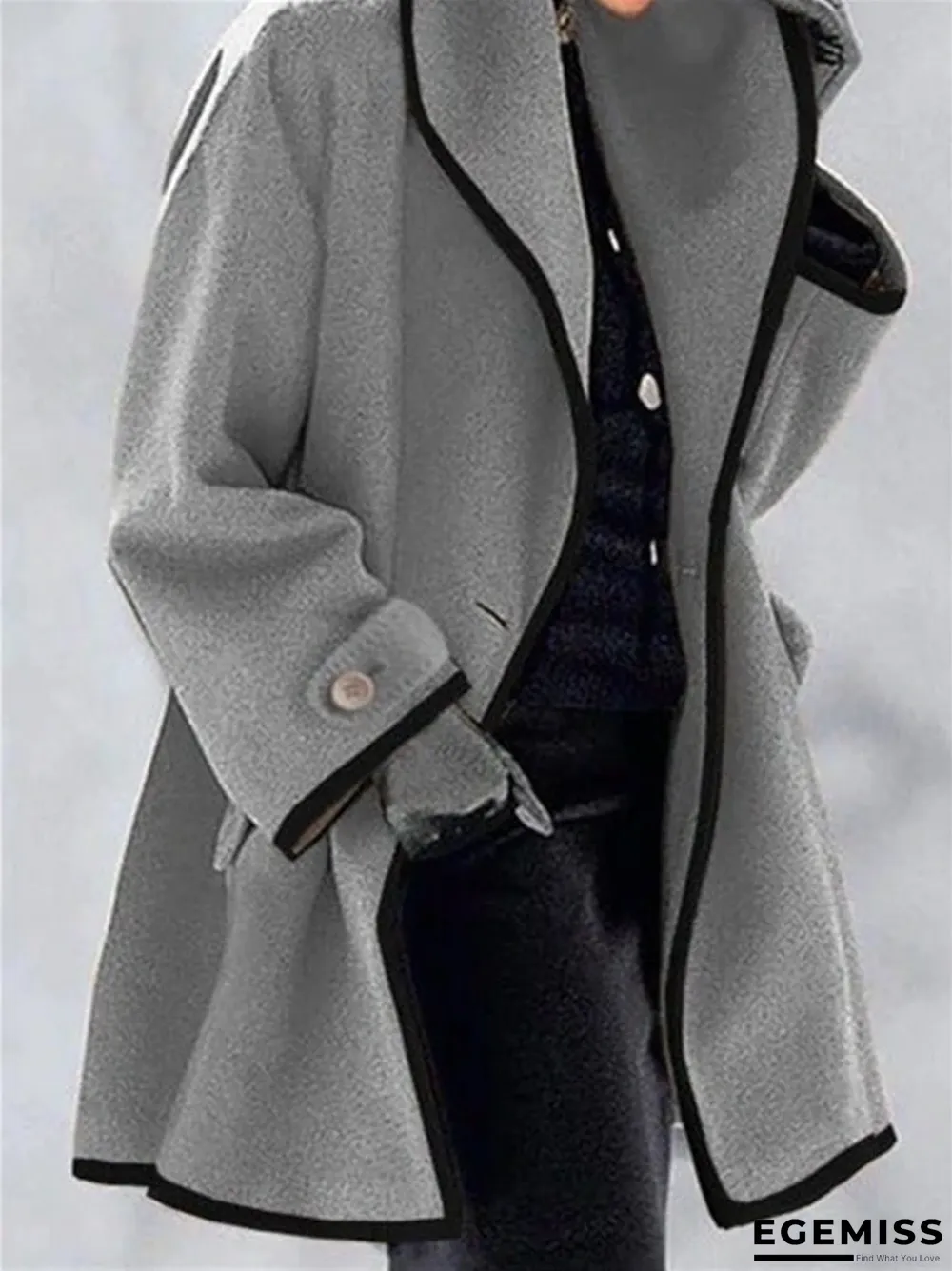 Casual Ombre Shirt Collar Outerwear | EGEMISS