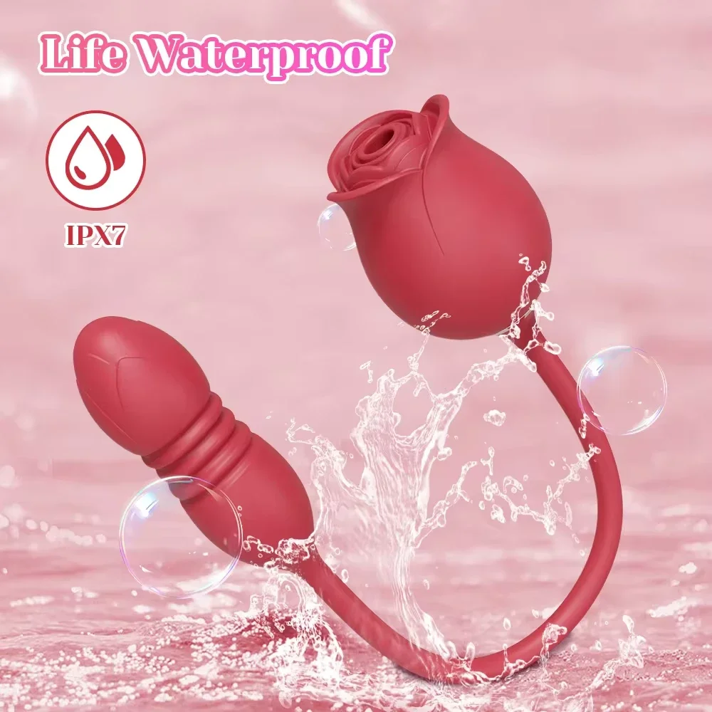 Dual Vibe Rose Sex Toy for Women G-Spot & Clit Vibrating Dildos Health Care Products