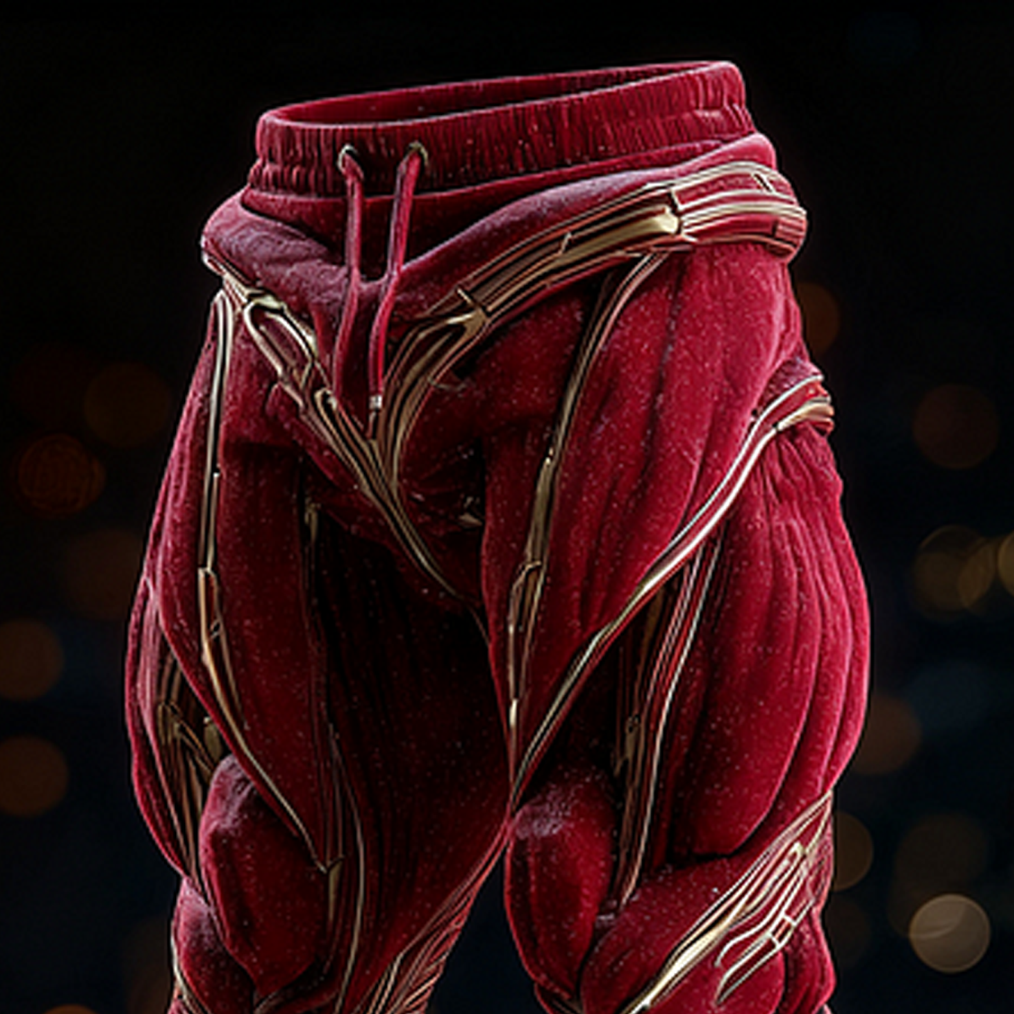 Men's Christmas Muscle Gold Line Art Leisure Thick-lined 3D Print Pants