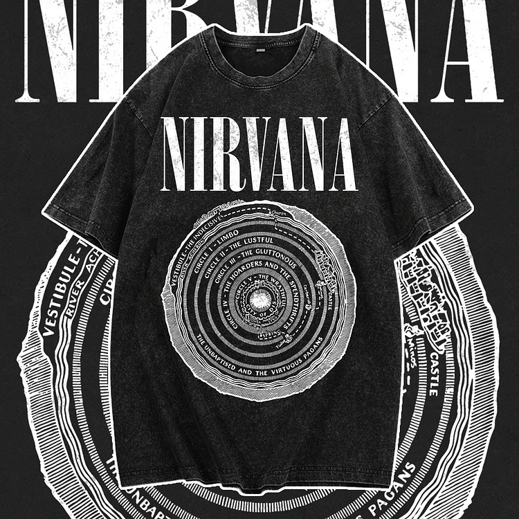 Davidhawaii100% Cotton Casual Soft and comfortable rock ring street double-sided T-shirt - 100% Cotton