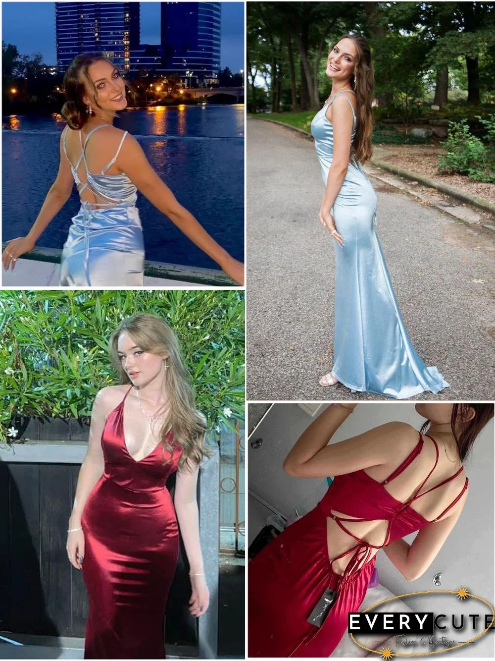 Missord Sexy V Neck Spaghetti Strap Maxi Satin Dress Backless Solid Bandage Women New Year Eve Dresses Floor Length Party