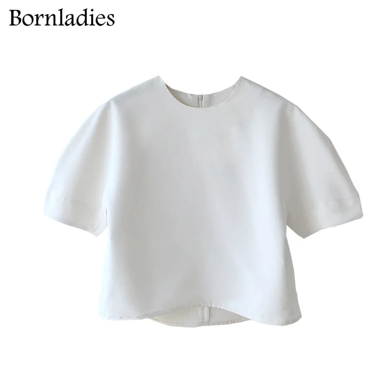 Bornladies Skirt Suits Women Summer Two Piece Set Short Sleeve O-neck T Shirt + High Waist Long Pleated Skirt 2 Piece Outfits