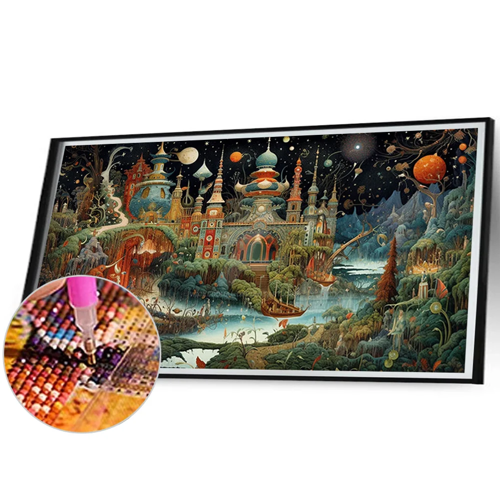 Partial AB Diamond Painting - Full Round Drill - Castle(Canvas|45*75cm)