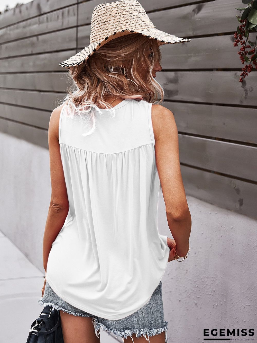 Long T-shirt Sleeveless Lace Women's Top | EGEMISS