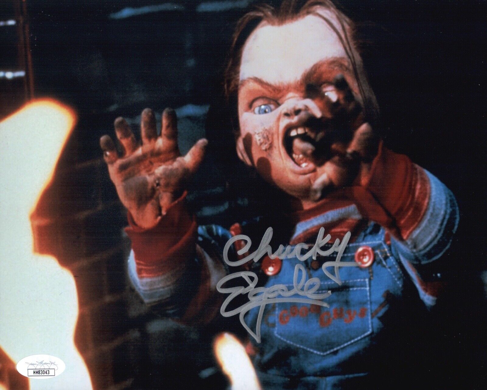 ED GALE Signed CHUCKY 8x10 Photo Poster painting Child's Play In Person Autograph JSA COA Cert