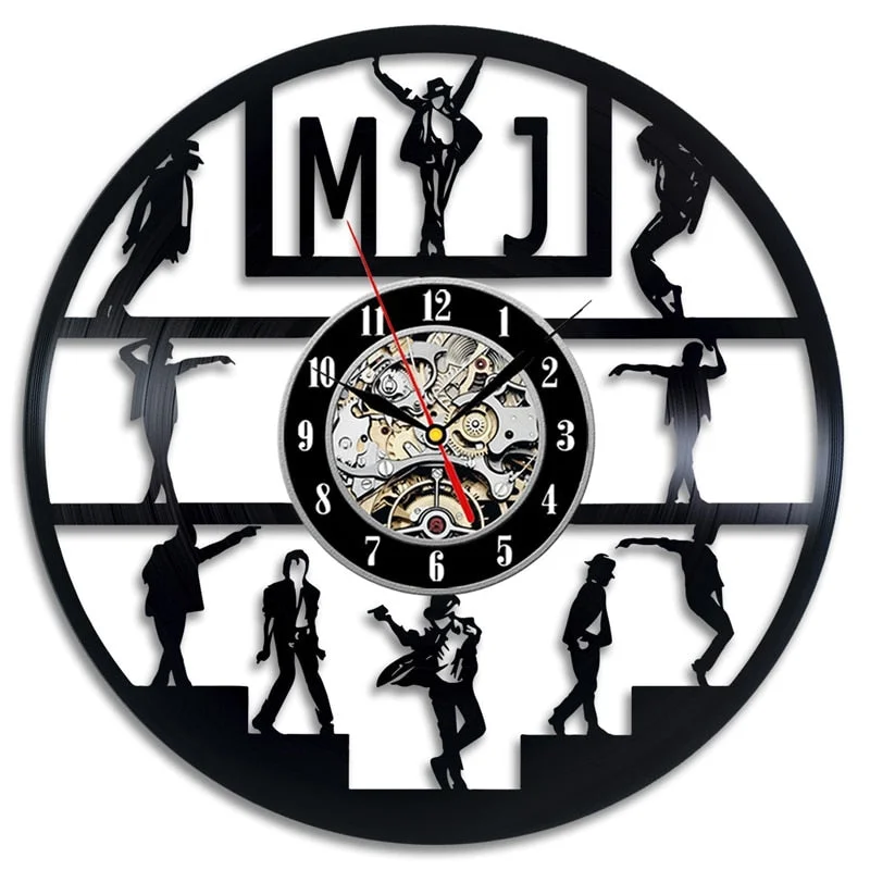 Vintage Vinyl Record Wall Clock Modern Design Music King Michael Jackson Vinyl Clocks Wall Watch Home Decor Gifts for Fan