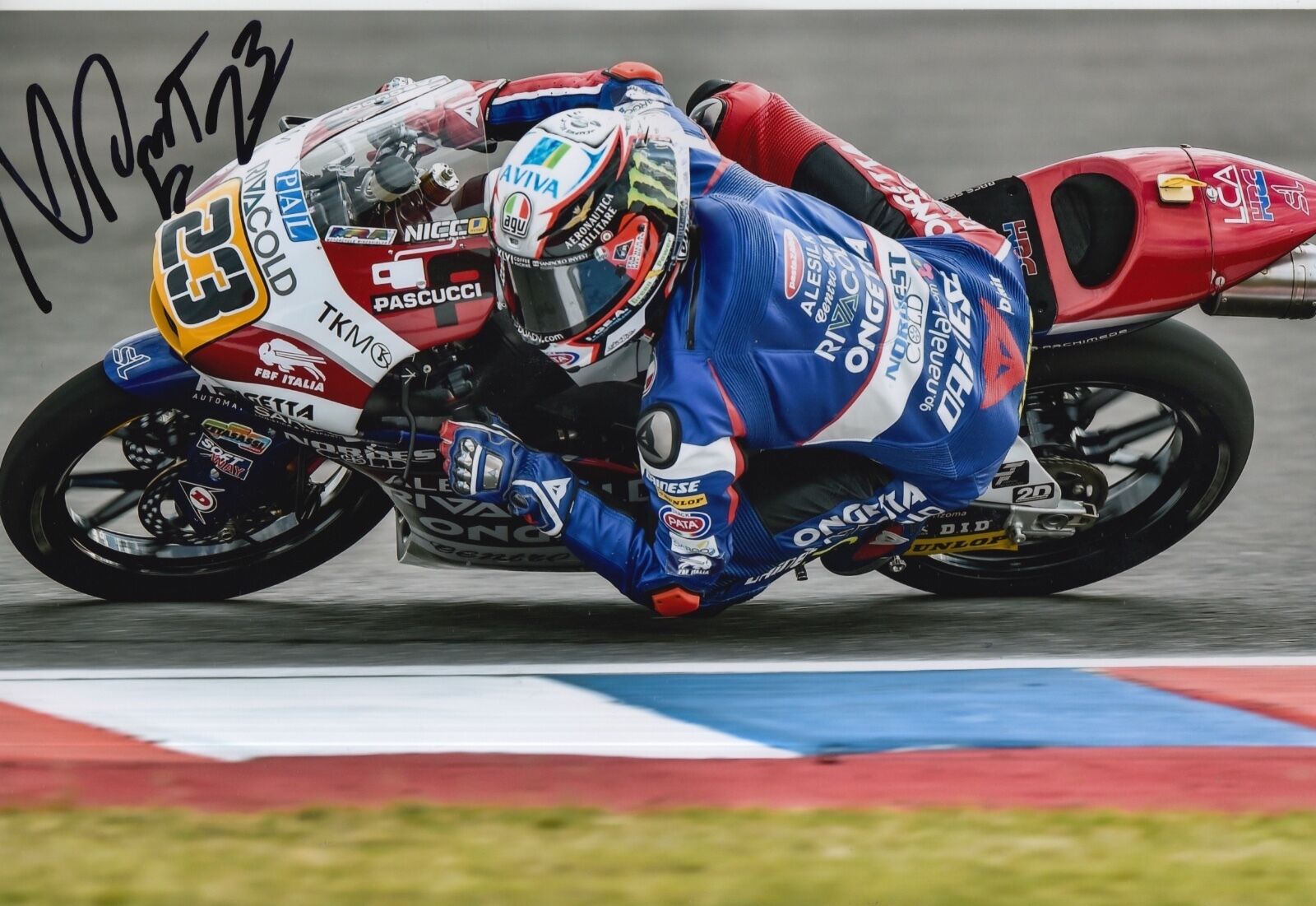 Niccolo Antonelli Hand Signed 12x8 Photo Poster painting Ongetta Honda 2016 Moto3 MOTOGP 11.