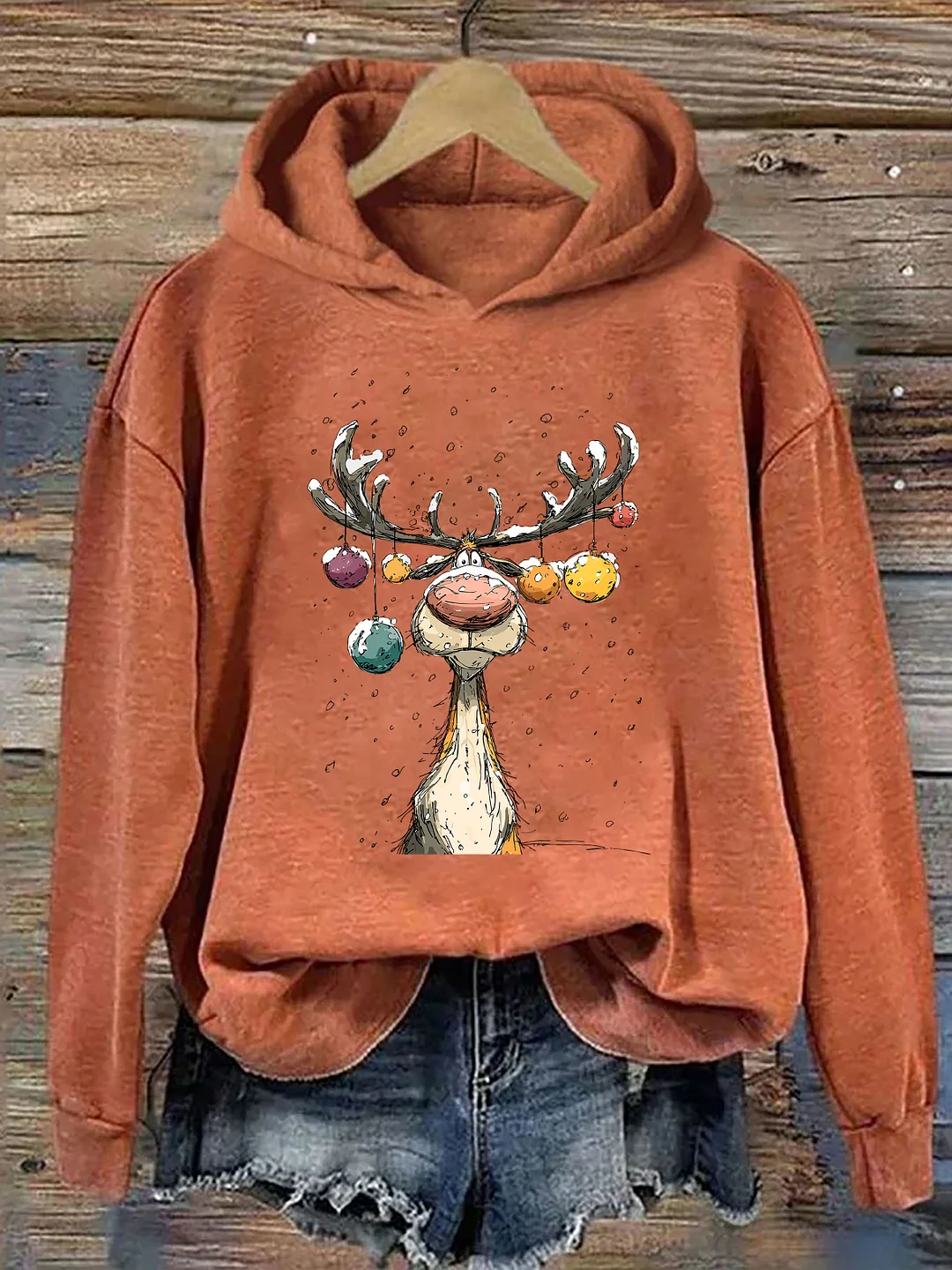 Vintage Reindeer Hoodie