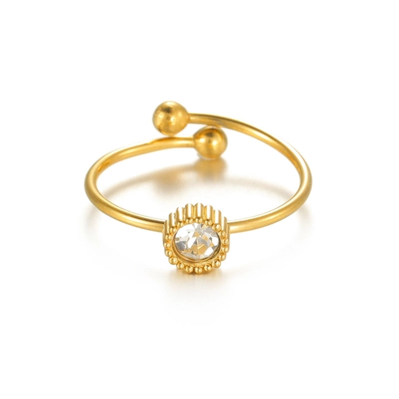 Elegant Minimalist Streetwear Moon 304 Stainless Steel 18K Gold Plated Open Rings