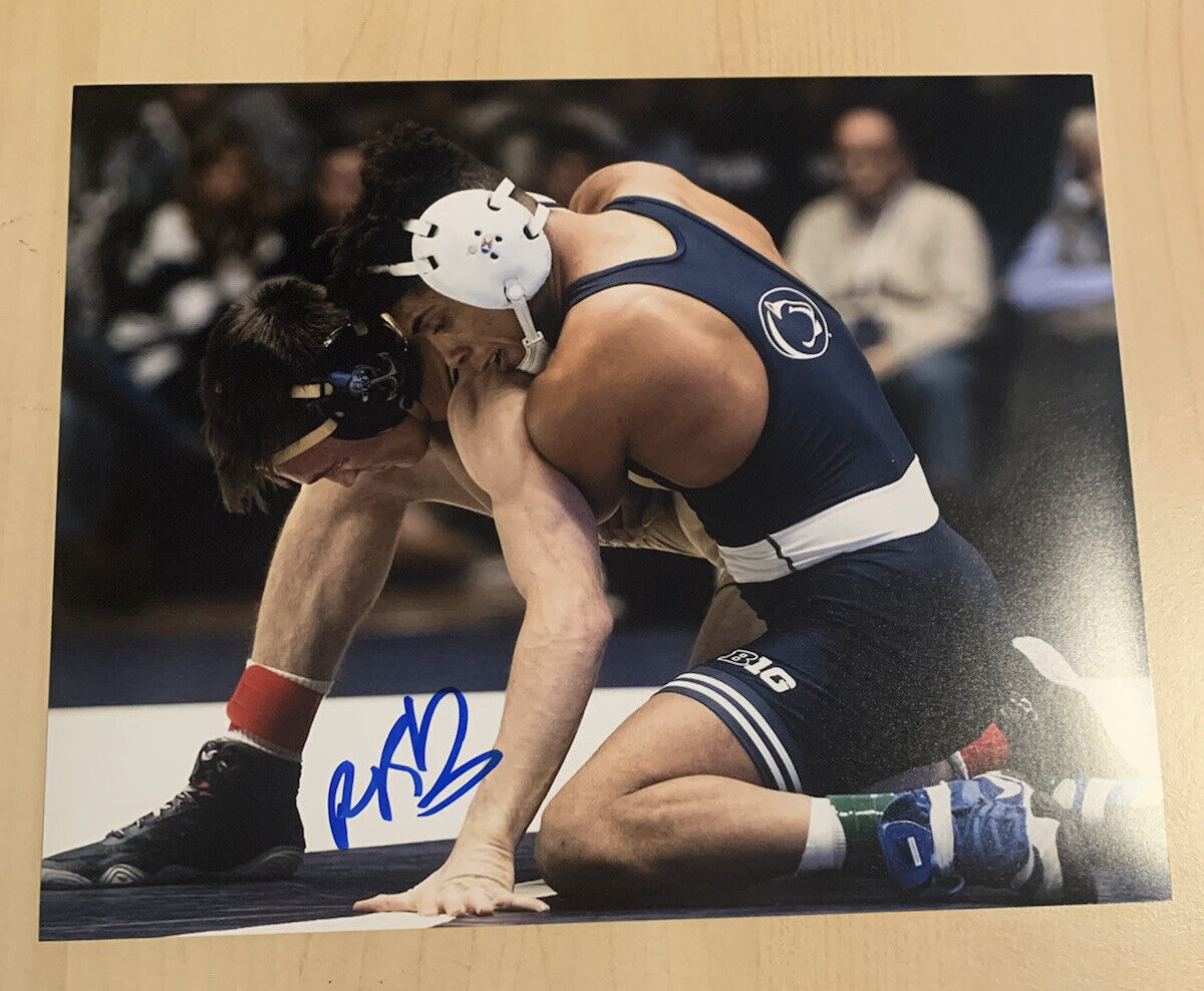 ROMAN BRAVO-YOUNG SIGNED 8x10 Photo Poster painting AUTOGRAPHED PENN STATE WRESTLING COA
