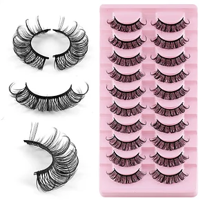 Aprileye 10 pairs of European and American false eyelashes DD thick curvature one piece Russian volume eyelashes three-dimensional eyelashes
