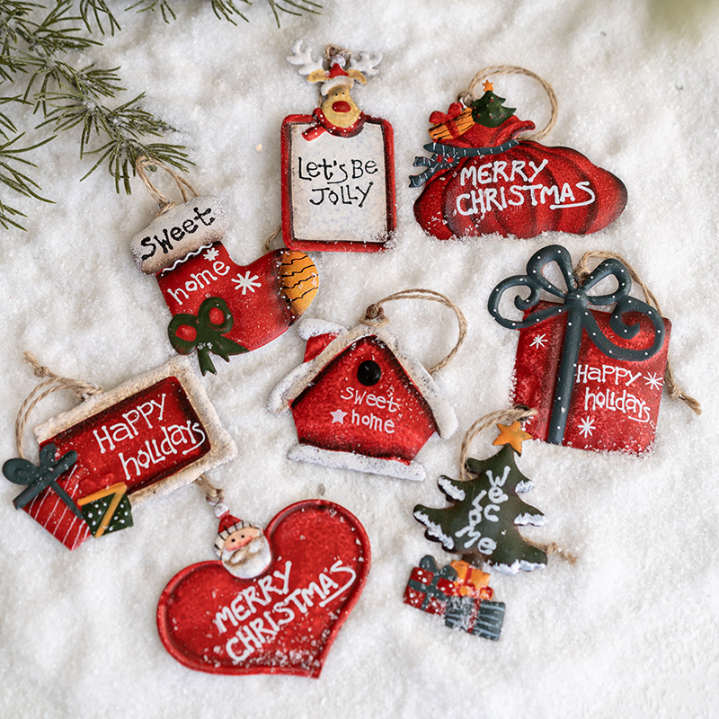 "Hromeo Vintage American Christmas Decorations - Retro Iron Craft Stocking Ornaments"