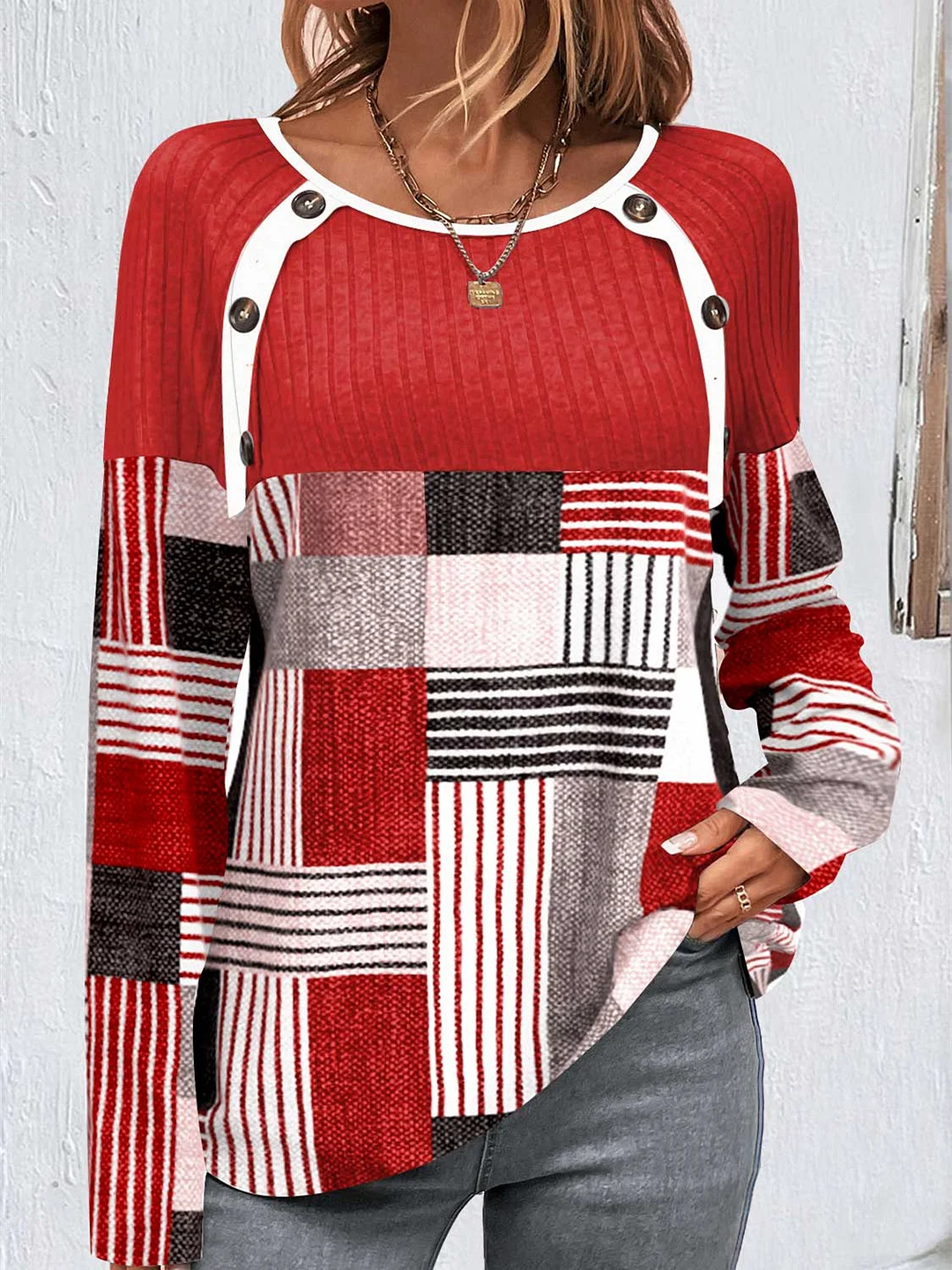 Women Half Sleeve V-neck Solid Color Dress