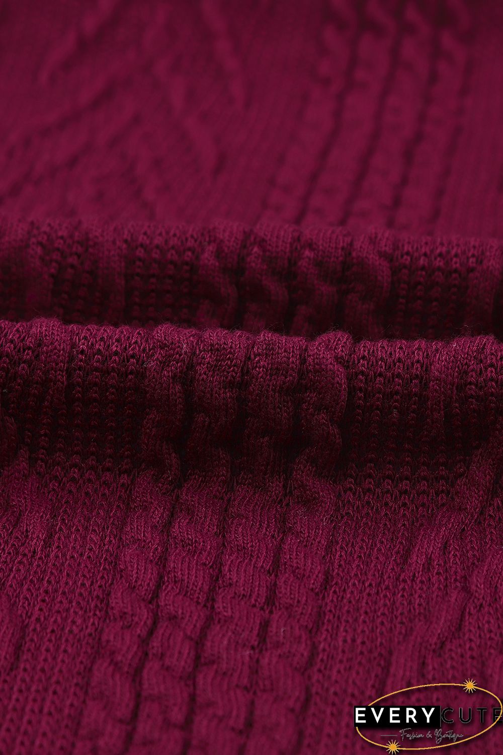 Red Drop Shoulder Textured Cardigan