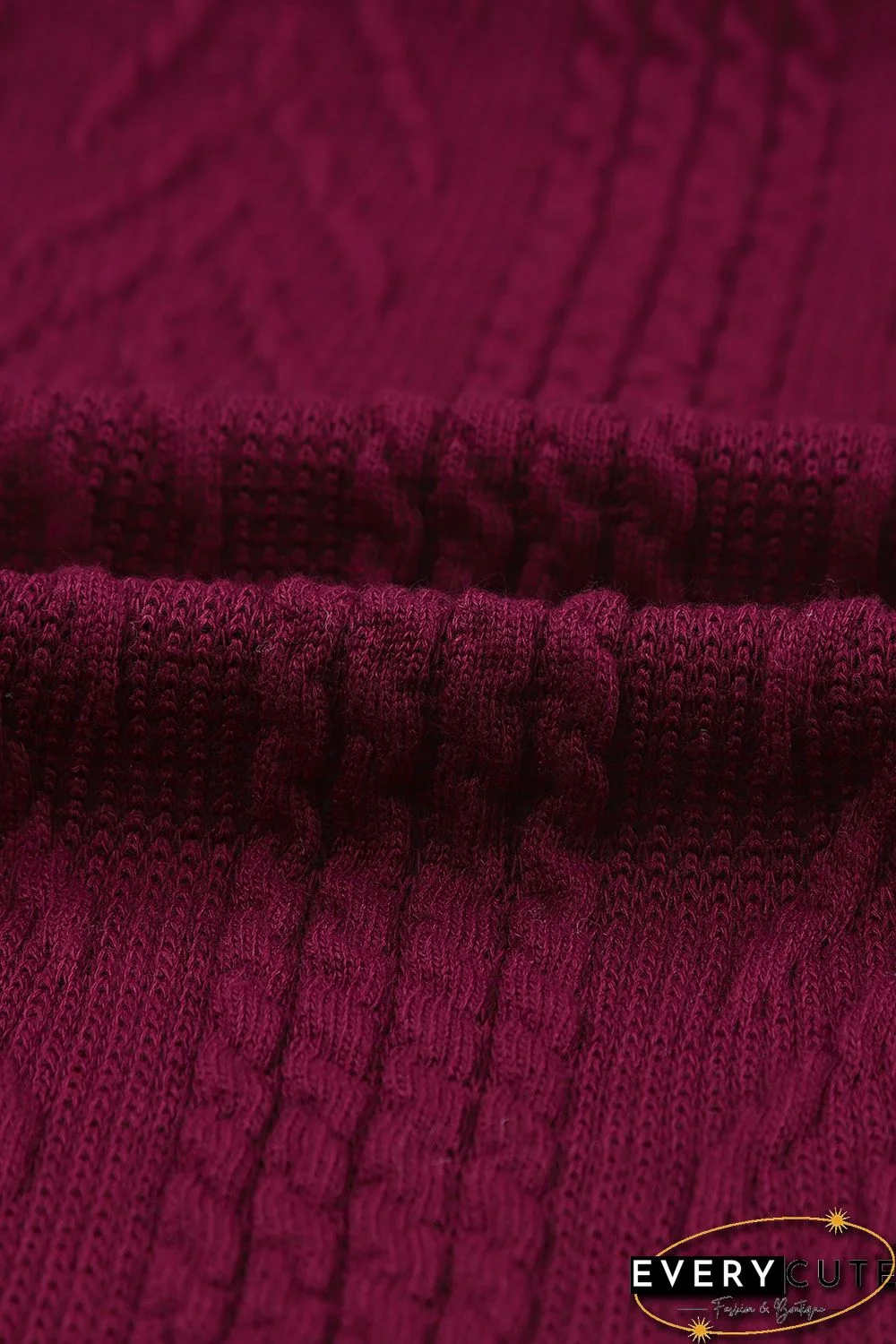 Red Drop Shoulder Textured Cardigan