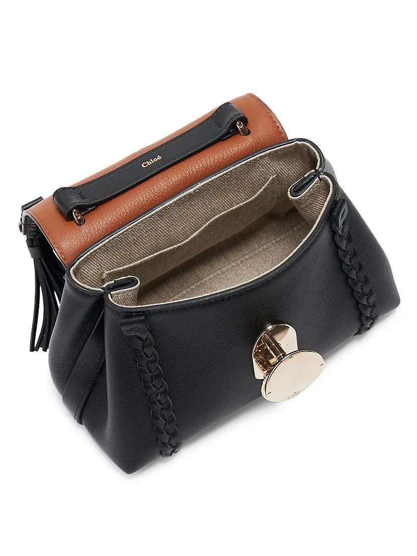 Chlo&eacute; Small Penelope Leather Shoulder Bag-Black