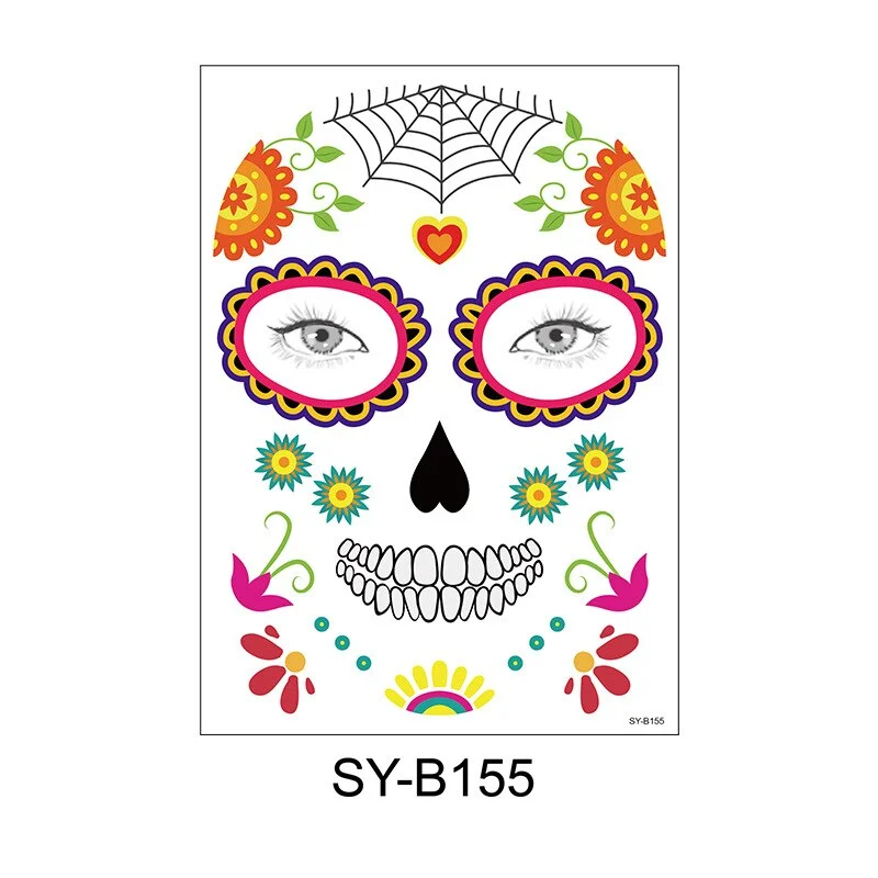 16 Kinds Halloween Temporary Face Sticker Disposable Waterproof Tattoo Sticker