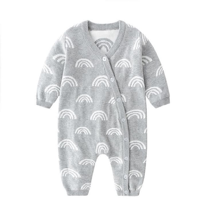 Baby Newborn Rainbow Knitted Romper