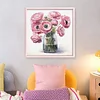 Flowers Full 18CT 2 Strands DIY Stamped Cross Stitch Kits for Beginners Adults Home Wall Decor Cross Stitch Art and Crafts Kits 25x25cm