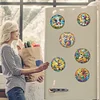 (US Only)6Pcs 2D/Flat DIY Animals Diamond Painting Fridge Magnets Kit for Art Crafts Gift