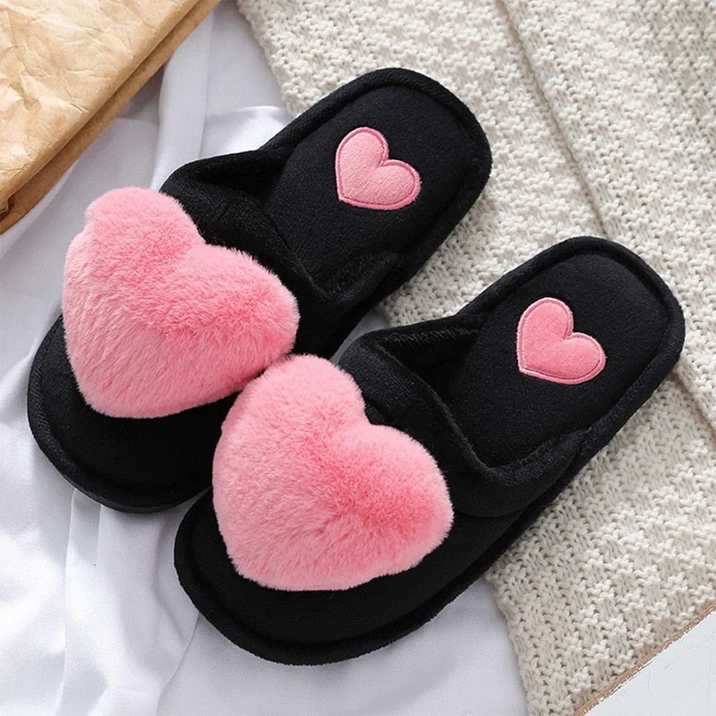 Warm Fluffy Slippers Women Faux Fur Slipper Female Indoor Floor Slides Flat Soft Furry House Shoes Letteer Flip Flops Ladies