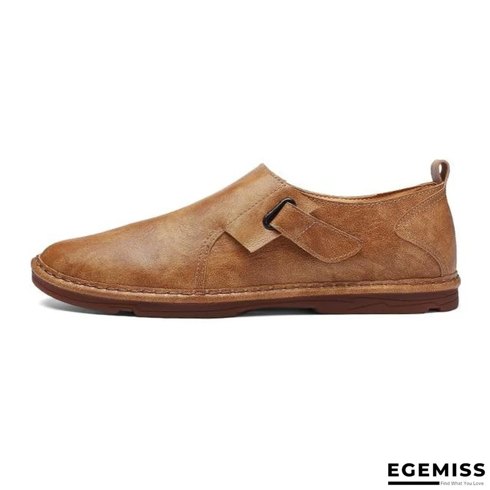 Men Casual Split Leather Shoes Plus Size Loafers Men Flats Shoes | EGEMISS