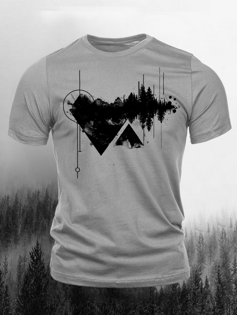 Ink Triangles Isolated On The Forest Print Short Sleeve T-Shirt