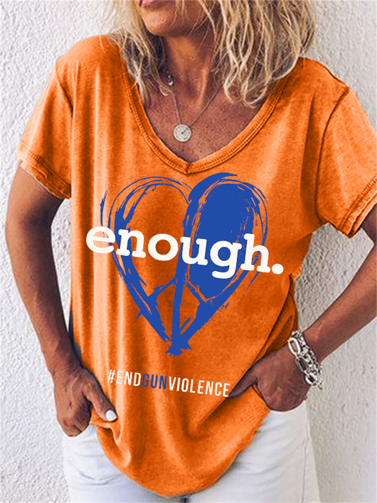 wearshes Enough End Gun Violence V Neck T Shirt