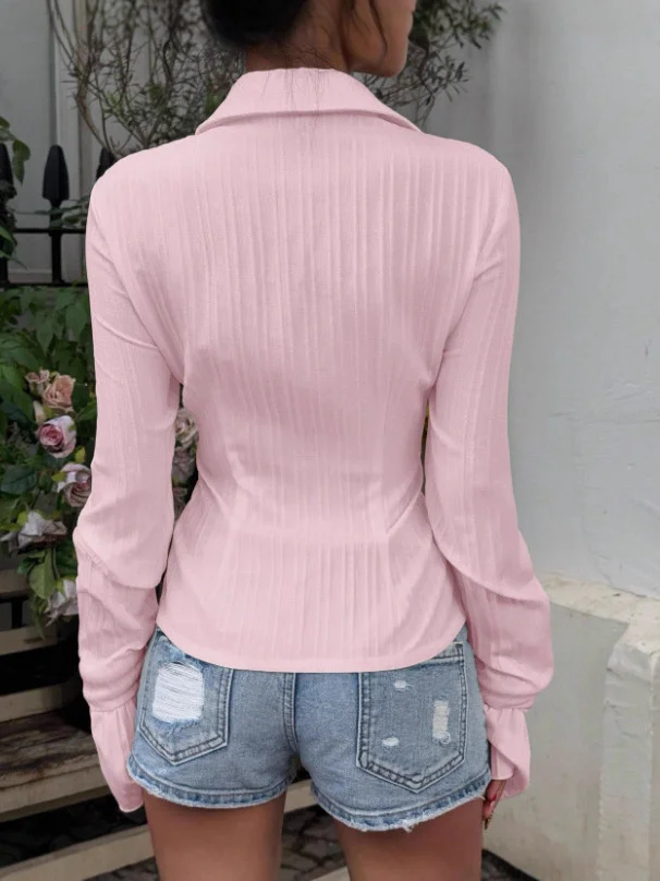 Nigikala Nigikala Button Cuffs With Long-Sleeved Lace-Up Shirt