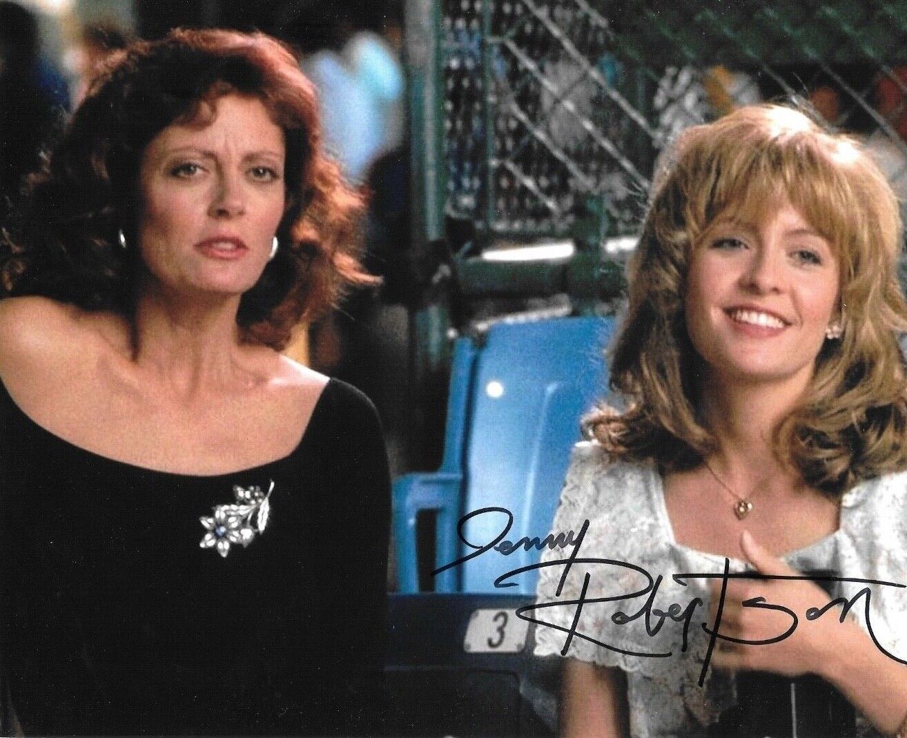 * JENNY ROBERTSON * signed 8x10 Photo Poster painting * BULL DURHAM * COA * 6