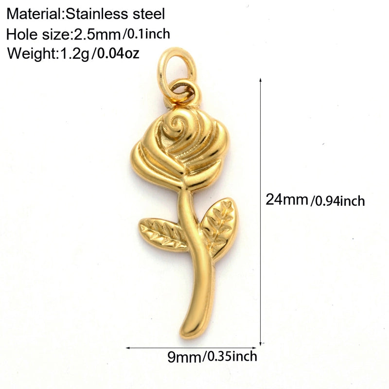 1 Piece 304 Stainless Steel Sunflower Compass Shark Pendant Jewelry Accessories