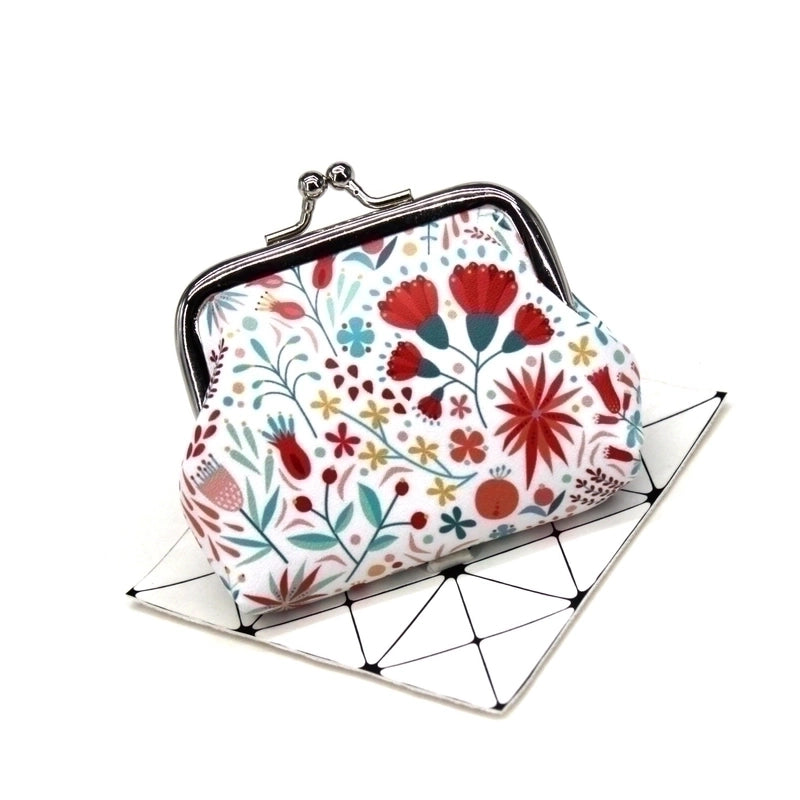 Women’s Flower Pu Leather Buckle Coin Purses