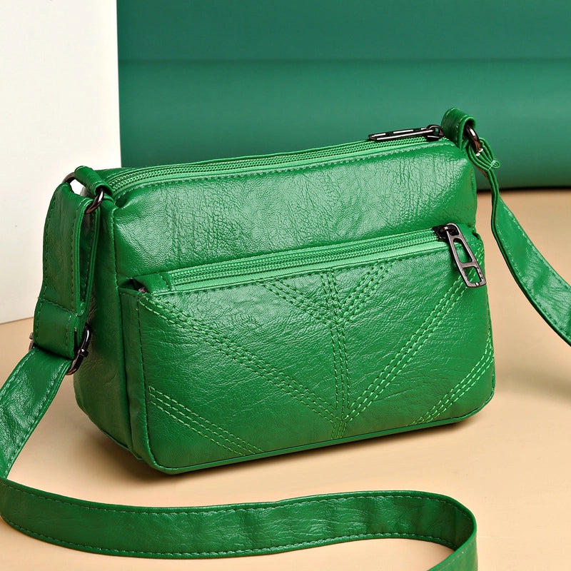 Middle-aged And Elderly Bag Mother Bag Women’s New Middle-aged Soft Leather Shoulder Crossbody Bag Large Capacity Women’s Bag Intelligence Bag