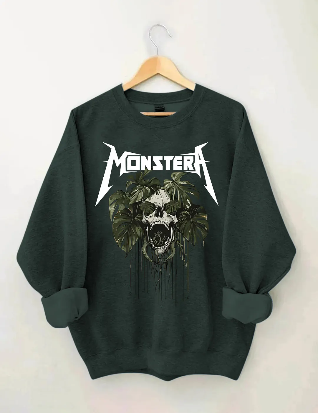 Monstera Skull Sweatshirt