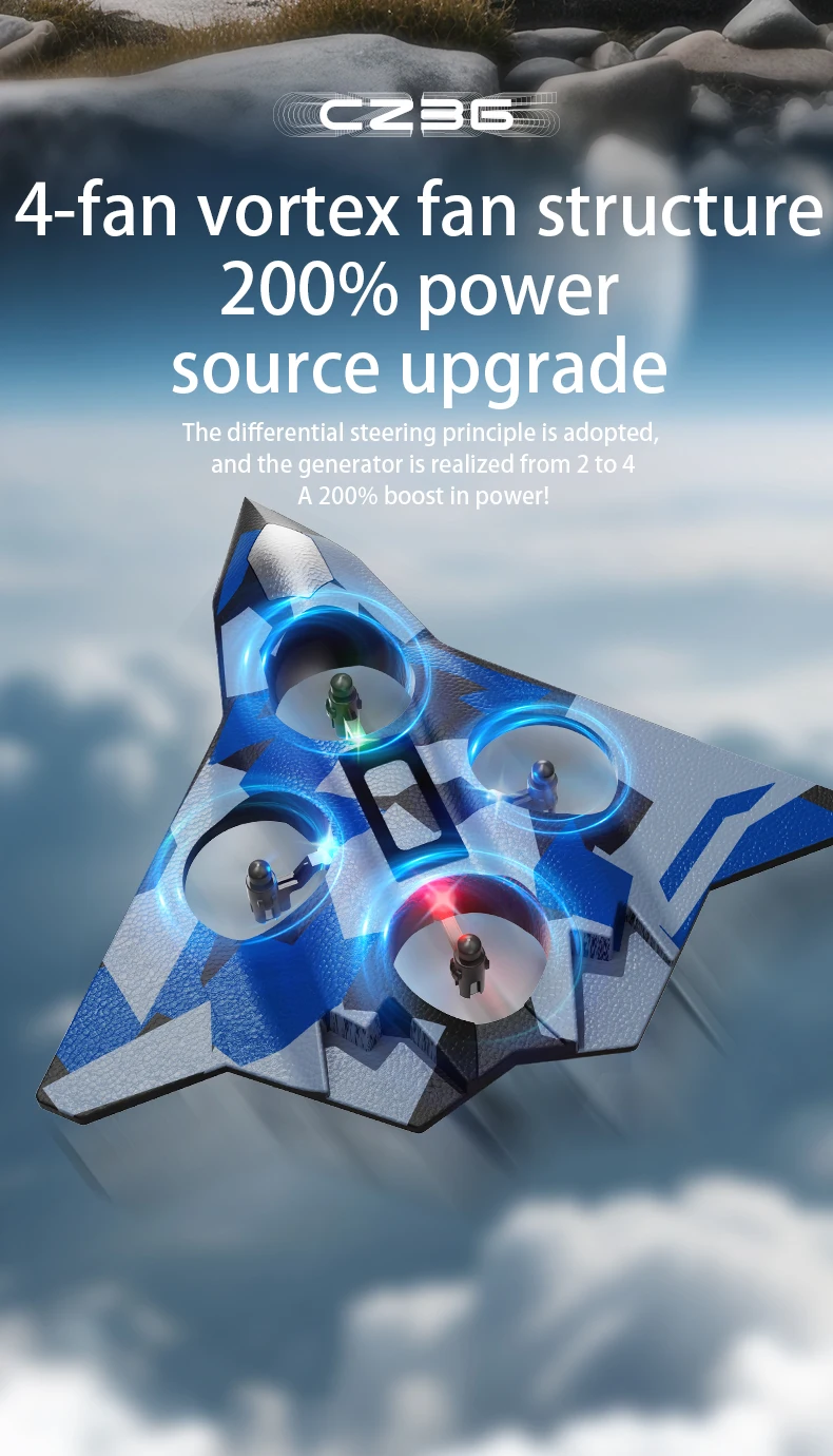 Tegooe Tegooe RC Stunt Glider for Kids - Durable EPP Foam Remote Control Airplane with 24G System