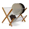 Bamboo Folding Dish Drainer Kitchen Storage Rack Tableware Dish Sink Storage Rack