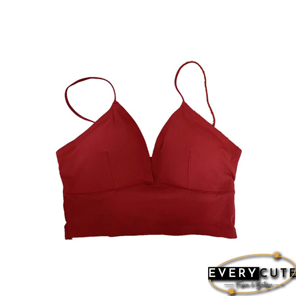 Sexy Satin Crop Tops Women Wireless Bralette Crochet Top Female Spaghetti strap T-shirt