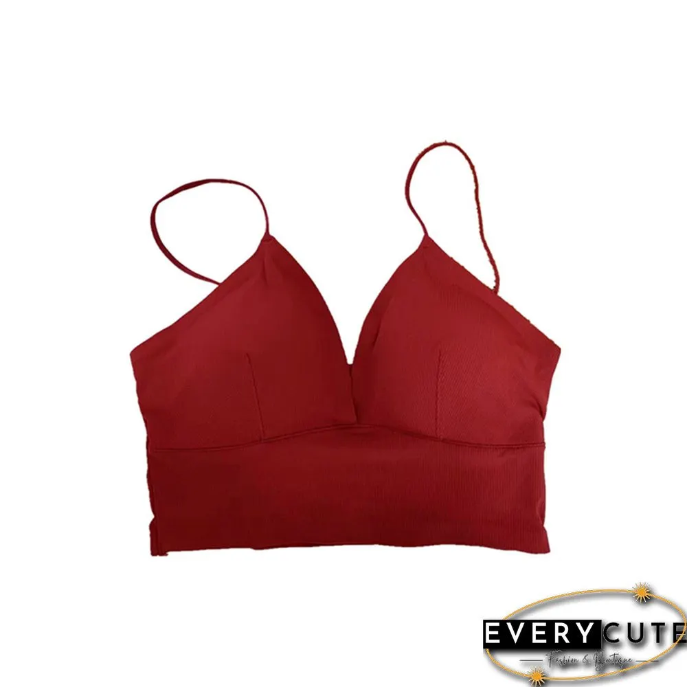 Sexy Satin Crop Tops Women Wireless Bralette Crochet Top Female Spaghetti strap T-shirt