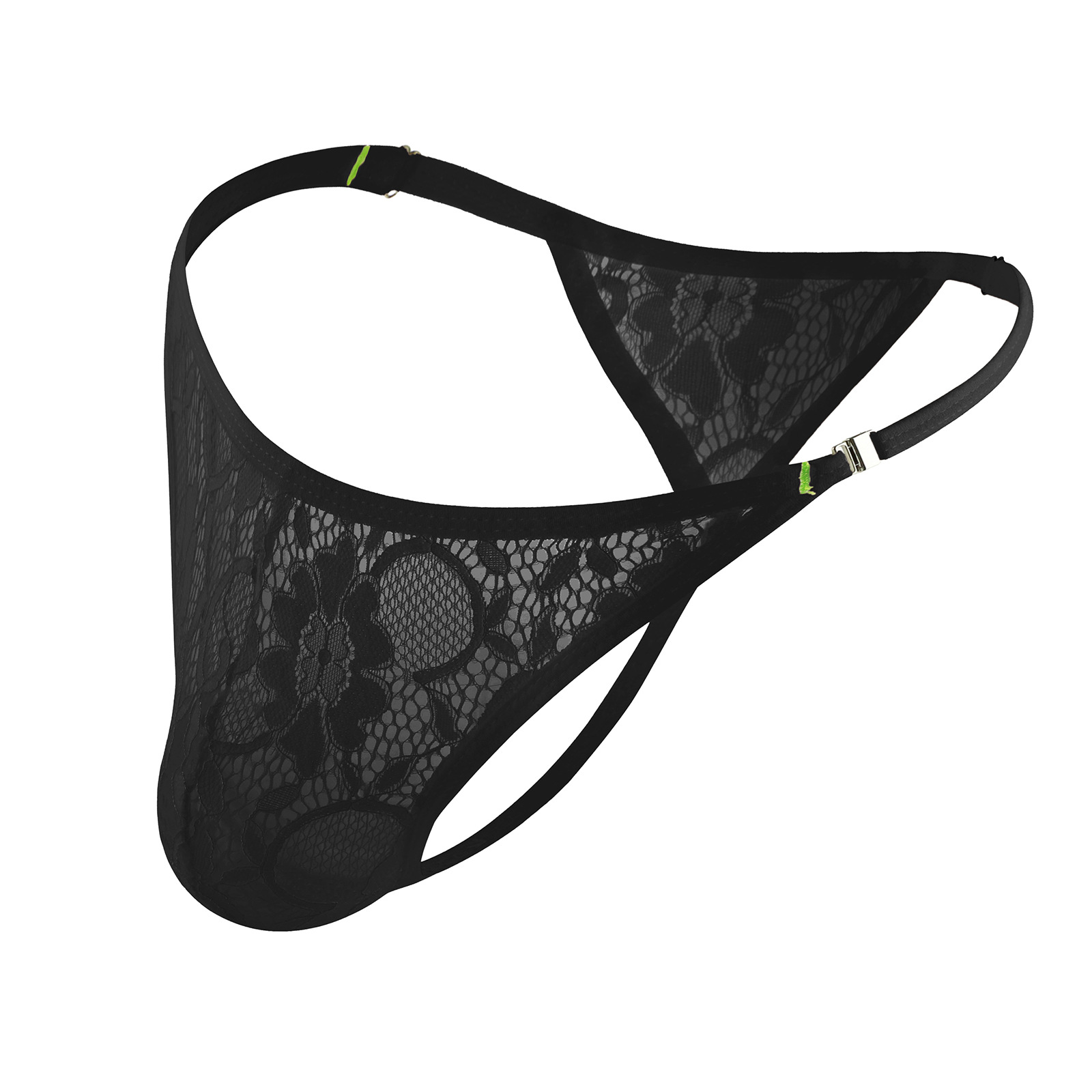 Lovingerie - Sexy Hollow See-through Lace Thong Side Button Style For Men